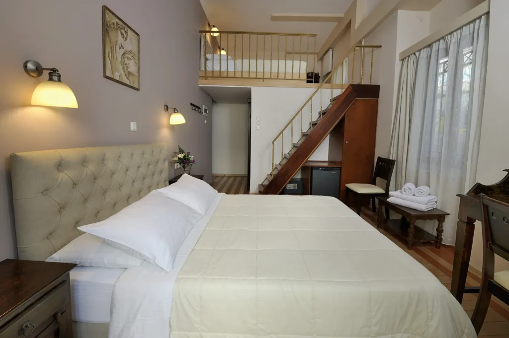 upper floor room family 227 Orion & Dryades Hotel in Athens
